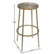 Meridian Furniture Tyson Brushed Gold Iron Barstool