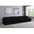 Meridian Furniture Serene Black Linen Fabric Modular 4 Piece Armless Sofa