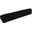 Meridian Furniture Serene Black Linen Fabric Modular 4 Piece Armless Sofa