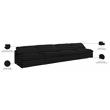 Meridian Furniture Serene Black Linen Fabric Modular 4 Piece Armless Sofa