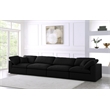 Meridian Furniture Serene Black Linen Fabric Modular 4 Piece Sofa