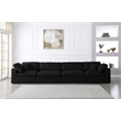 Meridian Furniture Serene Black Linen Fabric Modular 4 Piece Sofa