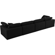 Meridian Furniture Serene Black Linen Fabric Modular 4 Piece Sofa