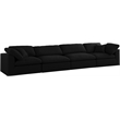 Meridian Furniture Serene Black Linen Fabric Modular 4 Piece Sofa