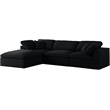 Meridian Furniture Serene Black Linen Fabric Deluxe Modular Sectional