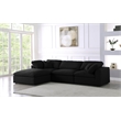 Meridian Furniture Serene Black Linen Fabric Deluxe Modular Sectional