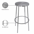 Meridian Furniture Tyson Brushed Silver Iron Barstool