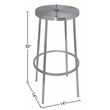 Meridian Furniture Tyson Brushed Silver Iron Barstool