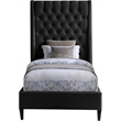 Meridian Furniture Fritz Black Velvet Twin Bed