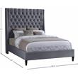 Meridian Furniture Fritz Gray Velvet King Bed