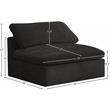 Meridian Furniture Cozy Black Velvet Modular Armless Chair