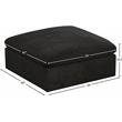 Meridian Furniture Cozy Black Velvet Modular Ottoman