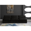 Meridian Furniture Cozy Black Velvet Modular 3 Piece Armless Sofa