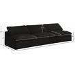 Meridian Furniture Cozy Black Velvet Modular 3 Piece Armless Sofa