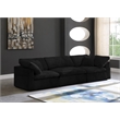 Meridian Furniture Cozy Black Velvet Modular 3 Piece Sofa