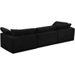 Meridian Furniture Cozy Black Velvet Modular 3 Piece Sofa