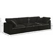 Meridian Furniture Cozy Black Velvet Modular 3 Piece Sofa