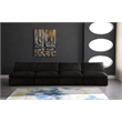 Meridian Furniture Cozy Black Velvet Modular 4 Piece Armless Sofa