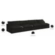Meridian Furniture Cozy Black Velvet Modular 4 Piece Armless Sofa