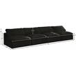 Meridian Furniture Cozy Black Velvet Modular 4 Piece Armless Sofa