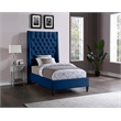 Meridian Furniture Fritz Navy Velvet Twin Bed