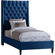 Meridian Furniture Fritz Navy Velvet Twin Bed