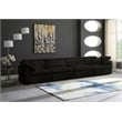 Meridian Furniture Cozy Black Velvet Modular 4 Piece Sofa