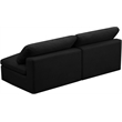 Meridian Furniture Cozy Black Velvet Modular Armless Loveseat