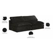 Meridian Furniture Cozy Black Velvet Modular Armless Loveseat