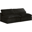 Meridian Furniture Cozy Black Velvet Modular Armless Loveseat