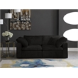 Meridian Furniture Cozy Black Velvet Modular 2 Piece Loveseat