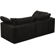 Meridian Furniture Cozy Black Velvet Modular 2 Piece Loveseat