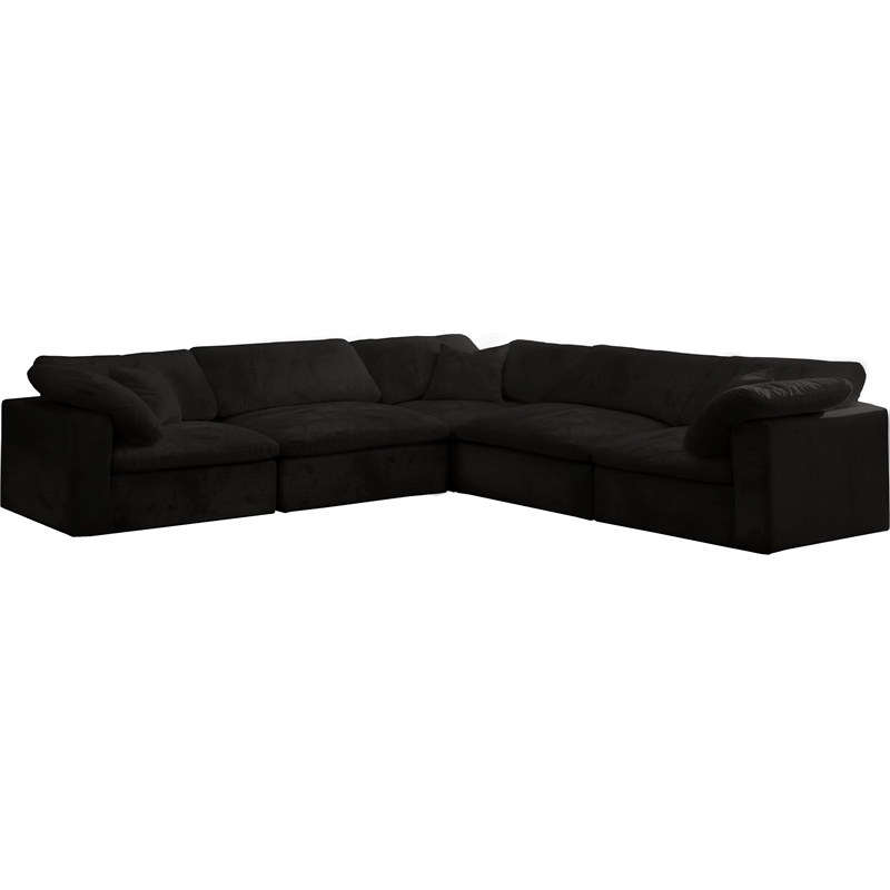 Black/5-Piece: 2 Armless Chair, 3 Corner Chair