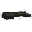 Meridian Furniture Cozy Black Velvet Modular Sectional