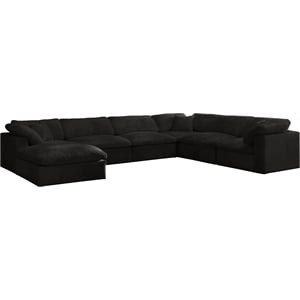 Meridian Furniture Cozy Black Velvet Modular Sectional
