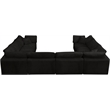 Meridian Furniture Cozy Black Velvet Modular Sectional