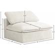 Meridian Furniture Cozy Cream Velvet Modular Armless Chair