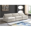 Meridian Furniture Cozy Cream Velvet Modular 3 Piece Armless Sofa