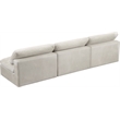 Meridian Furniture Cozy Cream Velvet Modular 3 Piece Armless Sofa