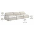 Meridian Furniture Cozy Cream Velvet Modular 3 Piece Armless Sofa