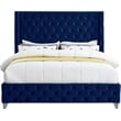 Meridian Furniture Savan Navy Velvet Full Bed