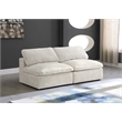 Meridian Furniture Cozy Cream Velvet Modular Armless Loveseat