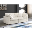 Meridian Furniture Cozy Cream Velvet Modular 2 Piece Loveseat