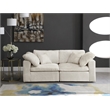 Meridian Furniture Cozy Cream Velvet Modular 2 Piece Loveseat