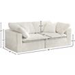 Meridian Furniture Cozy Cream Velvet Modular 2 Piece Loveseat