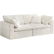 Meridian Furniture Cozy Cream Velvet Modular 2 Piece Loveseat