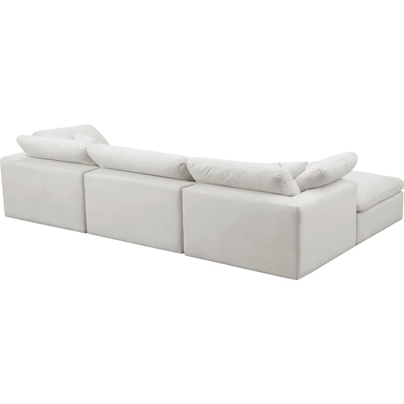 Meridian Furniture Cozy Cream Velvet Modular Sectional