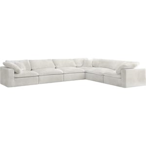 Meridian Furniture Cozy Cream Velvet Modular Sectional