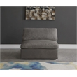 Meridian Furniture Cozy Gray Velvet Modular Armless Chair