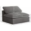 Meridian Furniture Cozy Gray Velvet Modular Armless Chair